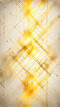 Hyper Realistic Yellow & Beige Intersecting Lines With Glowing Golden Embers On Off-White Grungy Background.