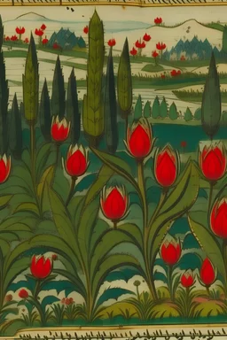 Ottoman miniature with tulip motif