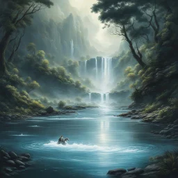 On Pandora - The white Navi cross the river