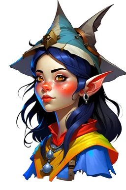 Dungeons and Dragons Gnome Female profile picture Sorcerer black hair dungeon background