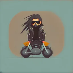 minimalistic character. biker