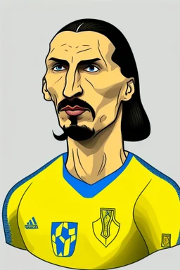 Zlatan Ibrahimovic Swedish football player ,cartoon 2d