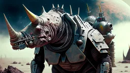 cyborg marauder rhinoceros trooper strange planet paleozoic