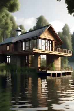 Projekt domku nad jeziorem