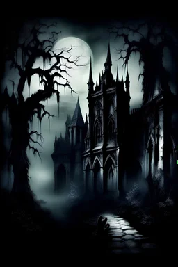 moody background done in a futeristic gothic style