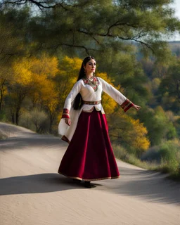 azeri female with traditional dance clothing