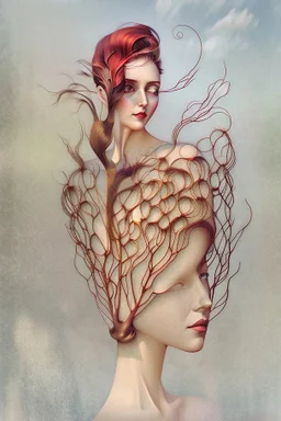 Streamline moderne woman windblown hair trees leaves carel weight Oxana dobrovolska catrin welz-stein andrea kowch andrea kurti art deco