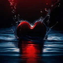 electric heart black and red water