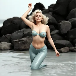 naturist Marilyn Monroe as a mermaid