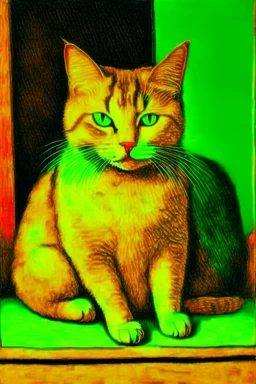 Portrait of a cat by Van Gogh