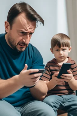 forælder der bruger sin telefon for meget