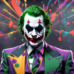 Arte digital 3D de Joker, colores contrastantes