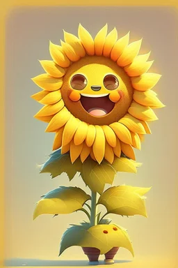 cheery and cute sunflower avatar full body