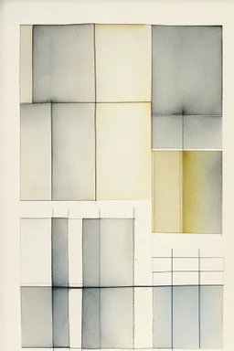 Abstract watercolour art in the style of Agnes Martin. sketchy pencil outlines