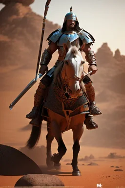 man, warrior, conan, desert, 8k resolution, high-quality, fine-detail, intricate, fantasy art, detailed matte, volumetric lighting, illustration, 3D