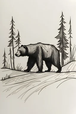a minimal sketch of a wild bear going back in woods