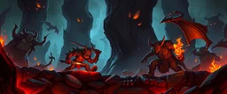 fight the tiny orcs in the fiery depths