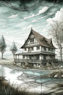 The place where the Dream and its followers live. A reflection of the sky. Watercolor, new year, fine drawing, beautiful landscape, pixel graphics, lots of details, pastel aqua colors, delicate sensuality, realistic, high quality, work of art, hyperdetalization, professional, filigree, hazy haze, hyperrealism, professional, transparent, delicate pastel tones, back lighting, contrast, fantastic, nature+space, Milky Way, fabulous, unreal, translucent, glowing