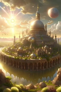 masterpiece, anime style, 4k quality, photorealistic, New Jerusalem, The Holy City, New Earth and Heaven, concept art