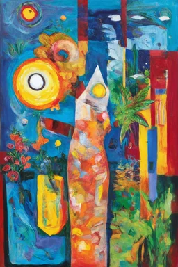 sunny day, in the style of Eileen Agar