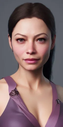 portrait busty and face, kristin kreuk, chunli clothes