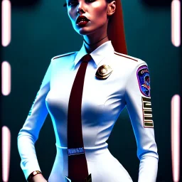 lady cop top in spaceship