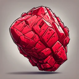 red cartoon asteroid stylized