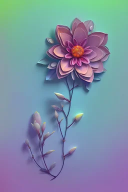 book cover for a flower , 3D vector art , cute and quirky , fantasy art , watercolor effect , bokeh adobe illustrator , low-pol , soft lighting , isometric style, retro aesthetic , focused on the character , 4k resolution , photorealistic rendering , using cinema 4k , couleurs vives ,a