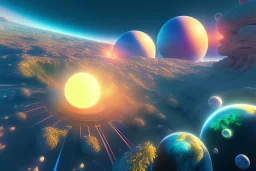 planets crashing, Impressionism, vibrant colors, octane render, insane detail, 8k, high quality