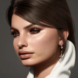 pristine full face portrait of beautiful natural Emily Ratajkowski, sexy