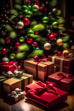 kerstkadootjes onder de kerstboom