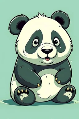 Panda bear, cartoon style.