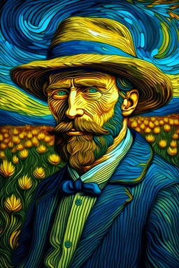 EU e-invoicing fine arts in van gogh style, digital