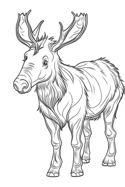 outline art for Moose Calf coloring pages with sitch, white background, Sketch style, full body, only use outline, toddlers style, clean line art, white background, no shadows and clear and well outlined.