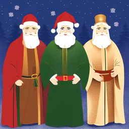Ilustración de los 'tres' Reyes Magos de la Navidad, recordando que Baltasar es de oriente, al estilo de Joe Sacco