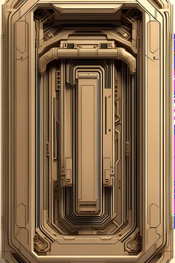 front view of a frame with no background Realistic, beige, cyberpunk, biomechanical