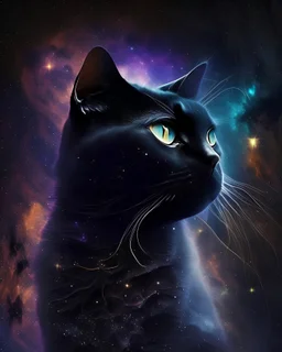 black cat seen to galaxy reality