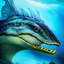 ultra detailed fullbody portrait of Sea monster underwater, extremely detailed digital painting, intrincate, extremely detailed face,crystal clear Big eyes, in the style of Kaare Andrews, mystical colors , perfectly centered image, perfect composition, rim light, beautiful lighting, 8k, stunning scene, raytracing