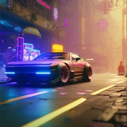 cyberpunk car,cyberpunk 2077, ultra realistic,shiny, smooth, studio quality, octane render, Surrealism, Triadic colour scheme,glow-stick, ambient lighting,nightclub lighting, polaroid, 100mm