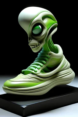 3d alien gizmo shaped Nike sneaker design by Ron Mueck
