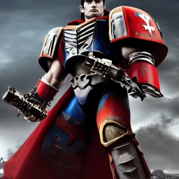 Henry cavill, Warhammer 40k, full body, movie poster, hero pose, war