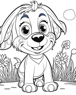 pet cartoons coloring pages , no black color, no no flower, b/w outline art for kids coloring book page, Kids coloring pages, full white, kids style, white background, whole body, Sketch style, full body (((((white background))))), only use the outline., cartoon style, line art, coloring book, clean line art, white background, Sketch style\