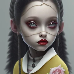 Jenna ortega wednesday addams gotik makyaj saç orgü siyah pan elbise mdjrny-v4 style