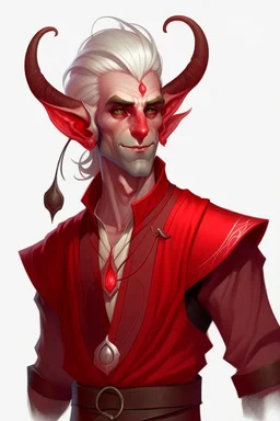 male red tiefling white hair dnd