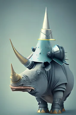 Robo Rhinoceros having cap on head .need only up to Rhinoceros ches