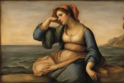 woman on the sea shore by andrea del sarto