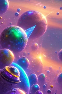 cascades of multicolored crystals in a blue sky, cosmic and galactic ambiance, full of details, smooth, bright sunshine，soft light atmosphere, light effect，vaporwave colorful, concept art, smooth, extremely sharp detail, finely tuned detail, ultra high definition, 8 k, unreal engine 5, ultra sharp focus