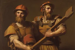 miner holding pick by andrea del sarto