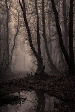Darkness fell as they entered the looming marshes. Mist curled around twisted trees like spectral fingers. Alex shivered, every cracked branch an impending threat. A piercing cry shattered the eerie quiet. They raced toward the sound, emerging in a small clearing. There, suspended above a foggy pool, hung Mikołaj - tiny fists beating futilely against thin air. Below, hulking Spas clawed his way from the water, face twisted in hunger. But Alex saw only her prey: the demon who tormented her mother