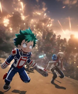 My hero academia , realistic, fantasy, unreal engine